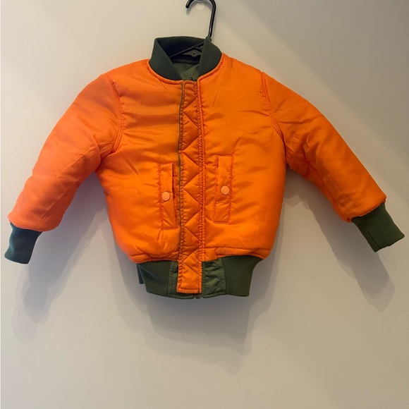 Alpha Industries Kids Bomber Jacket USAF MA-1 Flyer Sage Green 3T NWOT - Picture 14 of 15